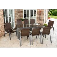 Gartenset Varese - Graphitfarben/Braun, MODERN, Kunststoff/Metall - Gardenson