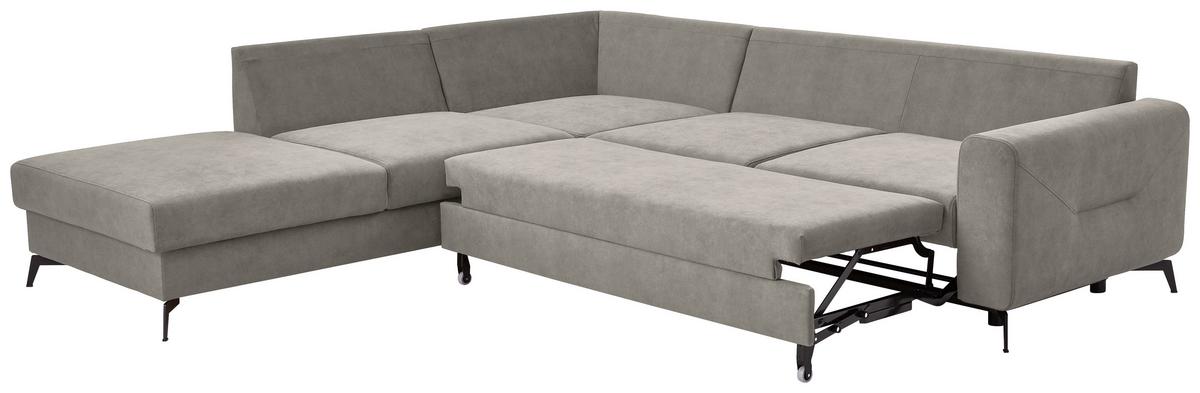 Sedací souprava ADESSO, levá, světle šedá barva - černá/světle šedá, Konvenční, kov/textil (257/275cm) - MID.YOU