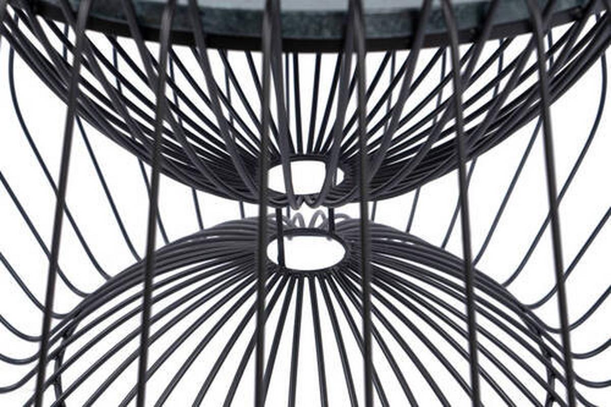 Beistelltisch Mit Marmorplatte Malibu, Grün/schwarz - Schwarz/Grün, LIFESTYLE, Stein/Metall (60/60/35cm) - Kayoom