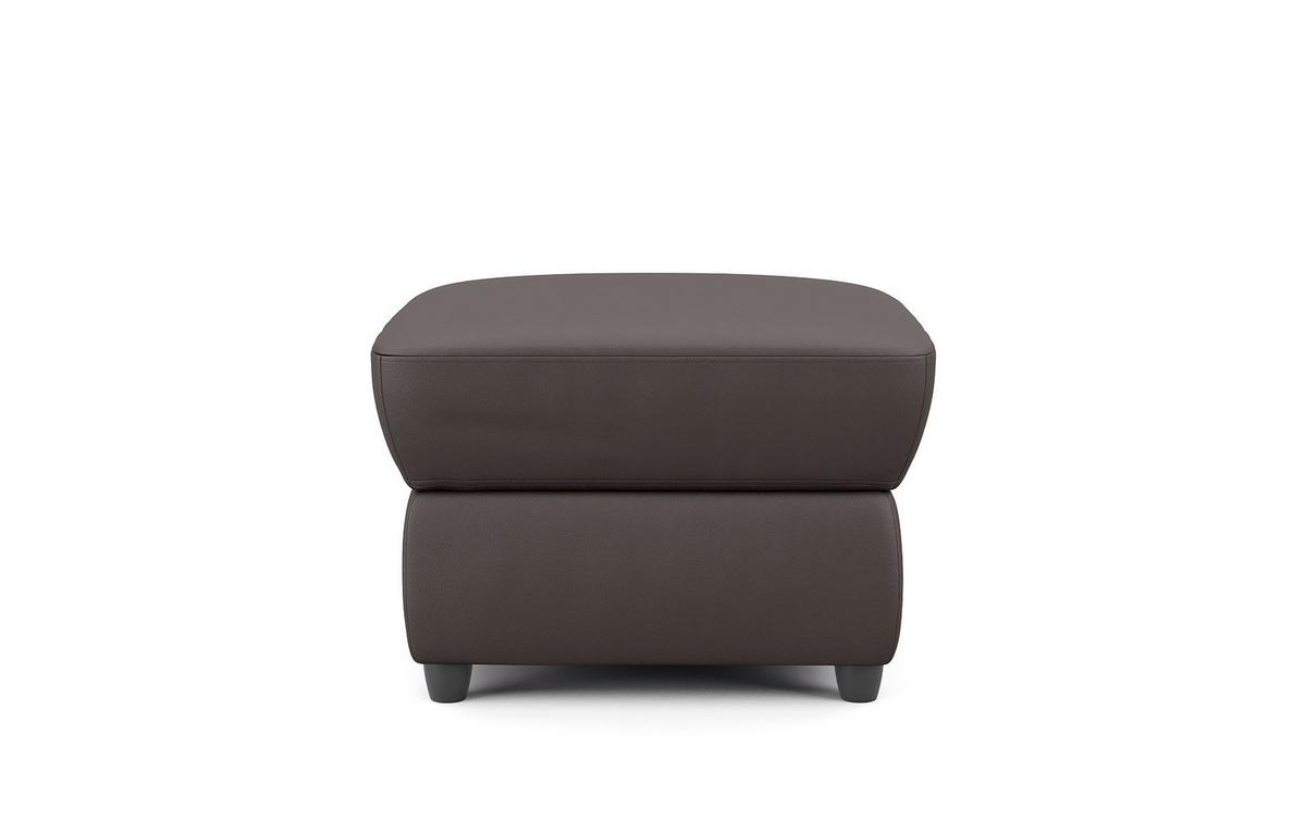 Polsterhocker Boston Braun Lederlook - Schwarz/Braun, KONVENTIONELL, Textil (68/45/68cm) - Livetastic
