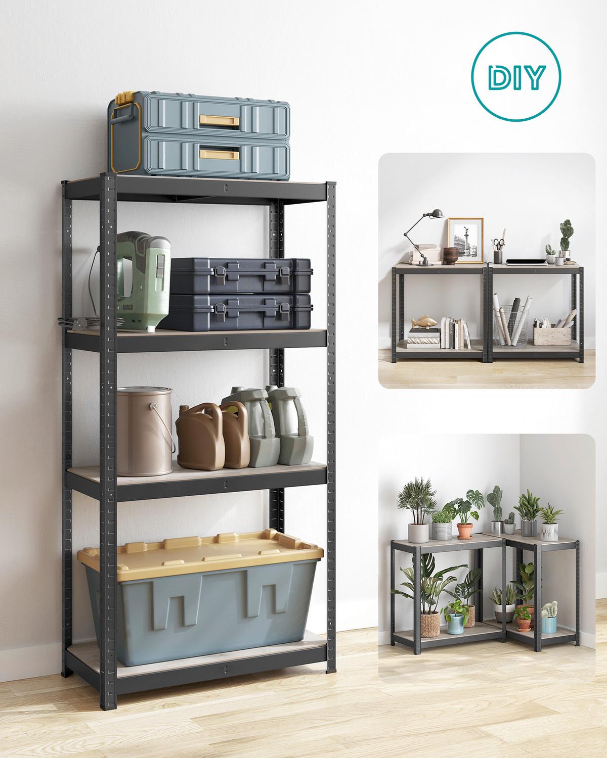 Schwerlastregal Shelving Schwarz/Greige B: 80 cm - Greige/Schwarz, Basics, Holzwerkstoff/Metall (80/160/40cm)