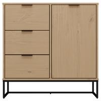 Kommode 101 cm Vivo, Eichefarben - Eichefarben/Schwarz, Design, Holz (101/80/45cm) - Livetastic