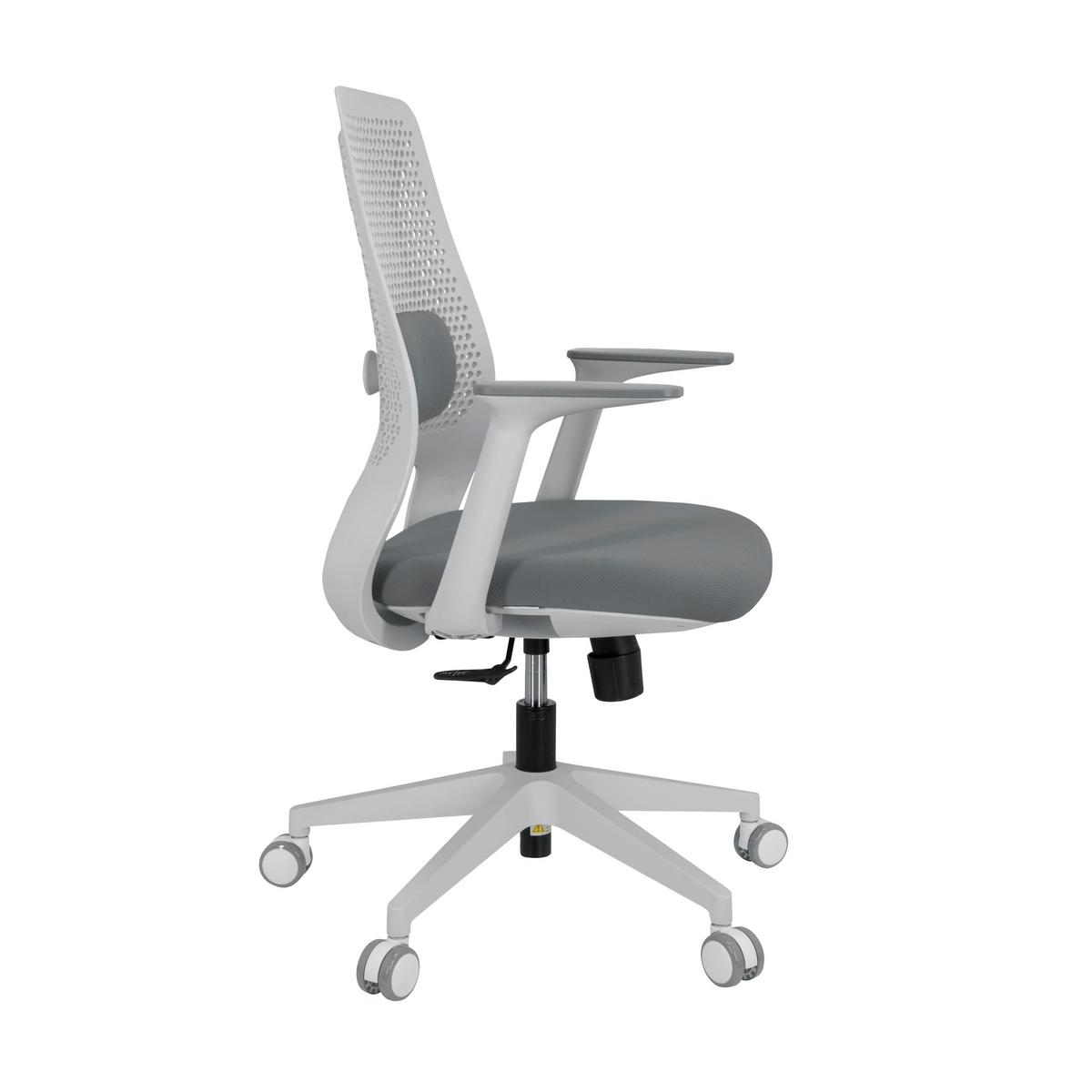 Bürostuhl Parferio Grau/weiß Bis 110 Kg - Weiß/Grau, Basics, Kunststoff/Textil (63/99/56cm) - MID.YOU