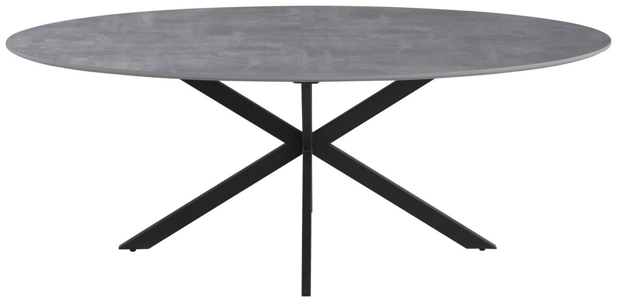 Jedálenský stôl MATTEO 180cm - čierna/sivá, Modern, kov/kompozitné drevo (180/75/90cm) - Mömax