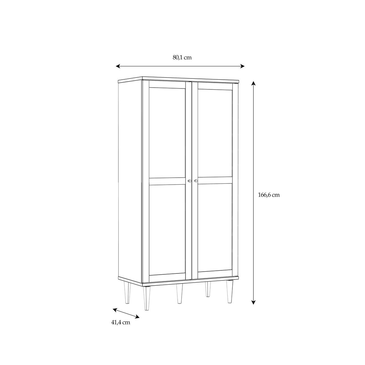 Skriňa Calasetta š: 80 cm - zlatá/farba duba, Natur, kov/drevo (80,1/166,6/41,4cm)