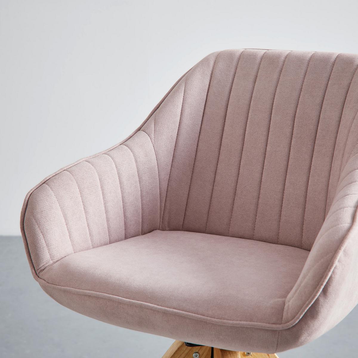 Jídelní židle LEONIE růžová - růžová/barvy dubu, Moderní, dřevo/textil (60/84/61cm) - Modern Living