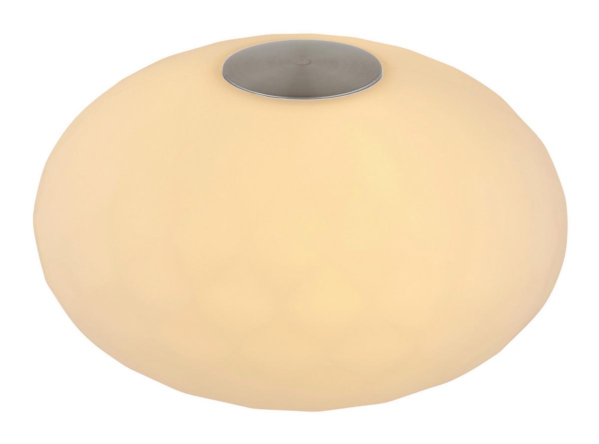 Akku-tischleuchte 28068 Leala - Edelstahlfarben/Weiß, KONVENTIONELL, Kunststoff/Metall (20/11,7cm) - Globo