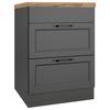Kochfeldumbauschrank Meran B: 60 cm Grau/Eiche Dekor - Eiche Wotan/Grau, LIFESTYLE, Holzwerkstoff (60/86/60cm) - Held