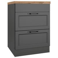 Kochfeldumbauschrank Meran B: 60 cm Grau/Eiche Dekor - Eiche Wotan/Grau, LIFESTYLE, Holzwerkstoff (60/86/60cm) - Held