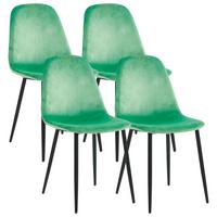 Stuhl-Set Fiolo 4er Mintgrün B: 41 cm - Schwarz/Mintgrün, Design, Holzwerkstoff/Metall (41/85/44cm) - MID.YOU
