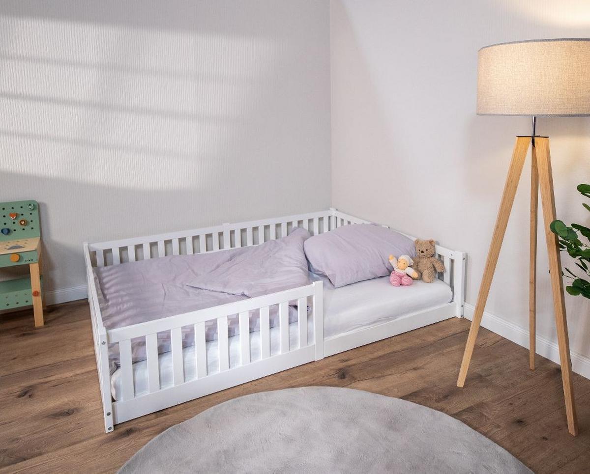 Hausbett Weiß, B/H/T: 140x200x161cm - Weiß, Basics, Holz (140/200/161cm) - tiSsi