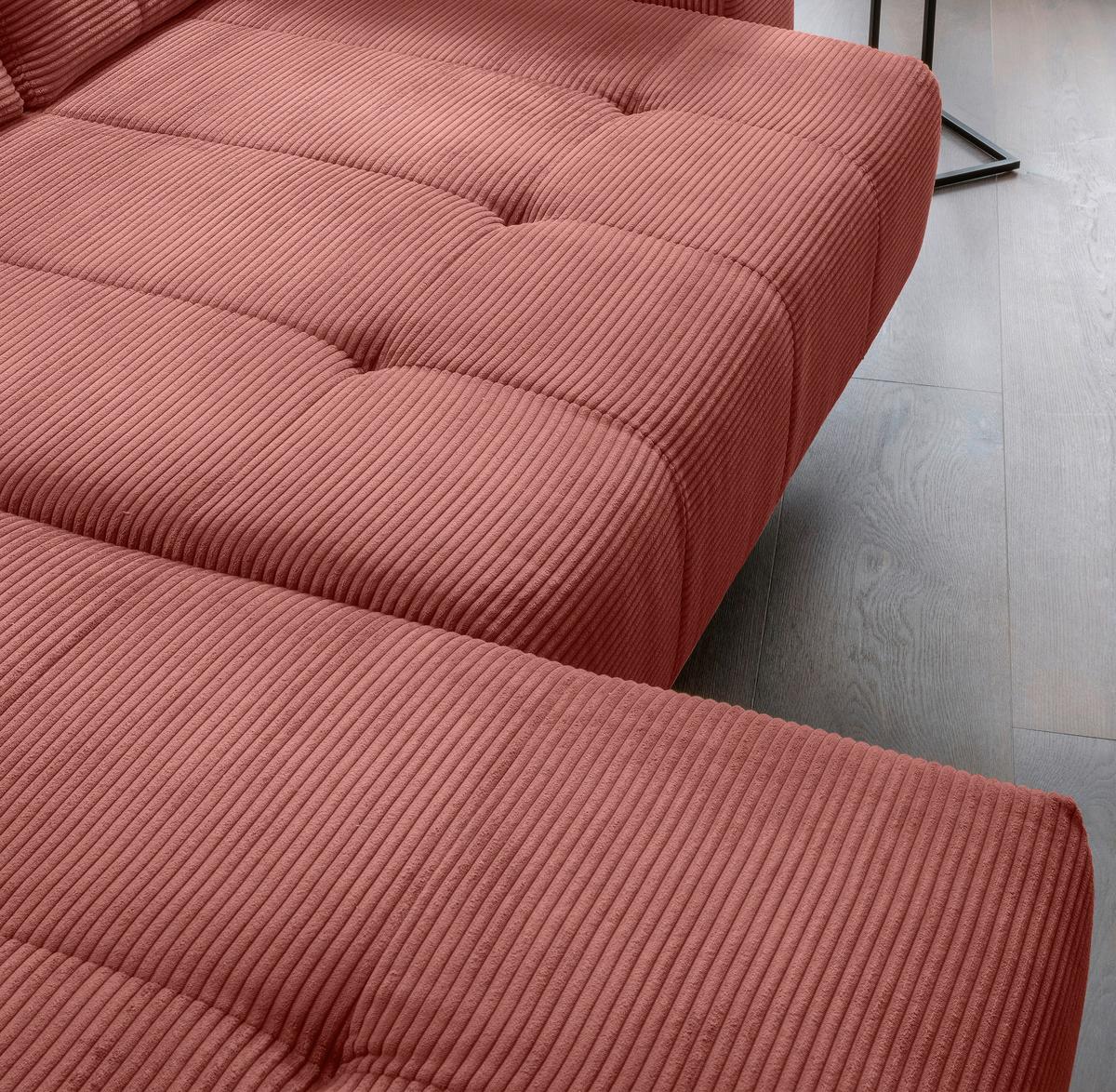 Ecksofa Fiore, Koralle S: 200x272 cm - Koralle/Schwarz, MODERN, Textil (200/272cm) - Livetastic