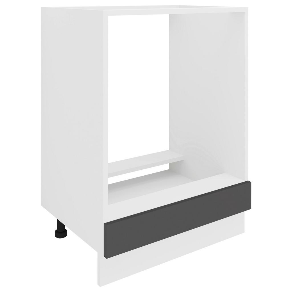 Herdumbauschrank Esilo B: 60 cm Anthrazit/Weiß