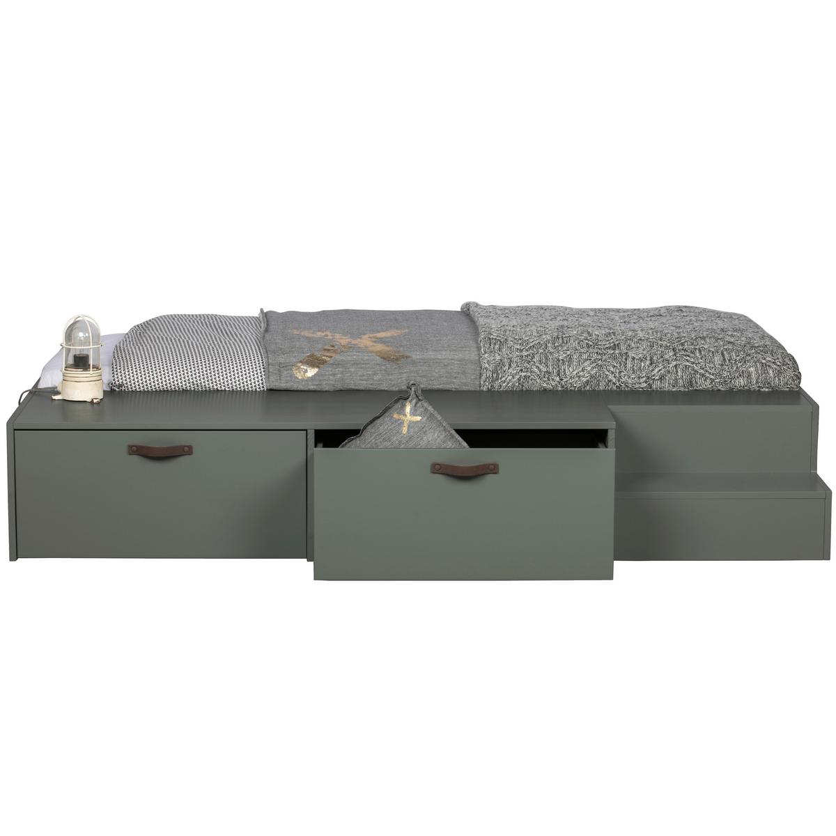 BETT Stage Dunkelgrün 80x200cm - Dunkelgrün, Design, Holz (80/200cm) - Livetastic