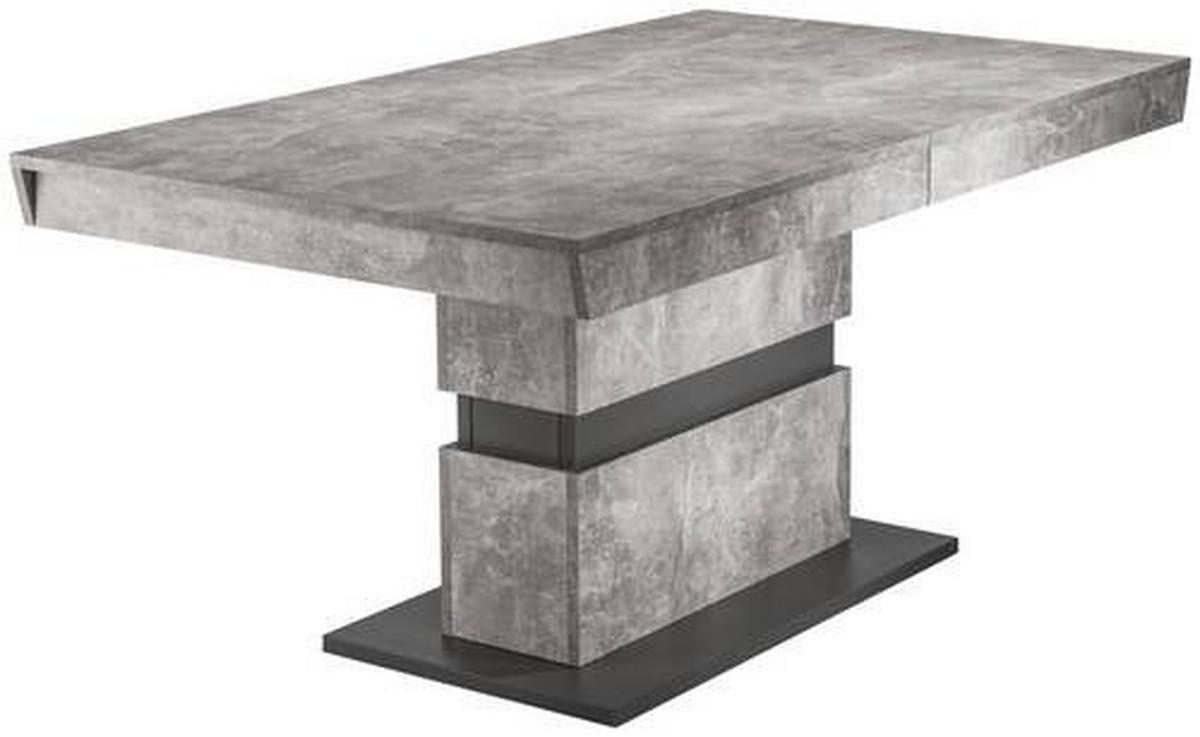 Esstisch Ausziehbar Matthew 160-215x90 Cm Grau Betonoptik - Dunkelgrau/Grau, MODERN, Holzwerkstoff (160/90/75cm) - MID.YOU