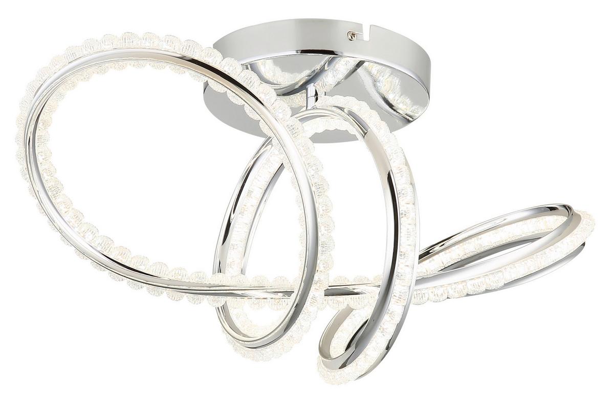 LED-Deckenleuchte 2700-6000k. 40w - Klar/Chromfarben, Design, Kunststoff/Metall (50/25/25cm) - Globo