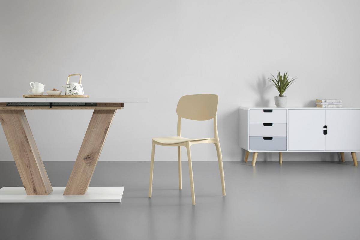 Stohovatelní židle JIŘÍ *CENOVÝ TRHÁK* béžová - béžová, Moderní, plast (44/78/49cm) - Based