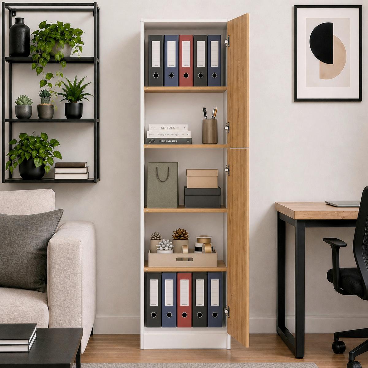AKTENSCHRANK DILOS XL - Honigeiche/Weiß, MODERN, Holzwerkstoff (52/183/32cm) - MID.YOU