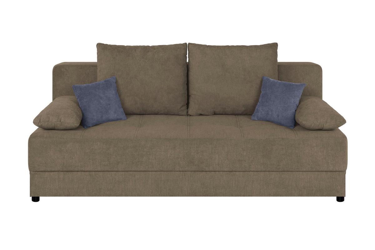 Schlafsofa Toni Braun B: 200 cm - Schwarz/Braun, Design, Holzwerkstoff/Textil (200/90/103cm) - P & B