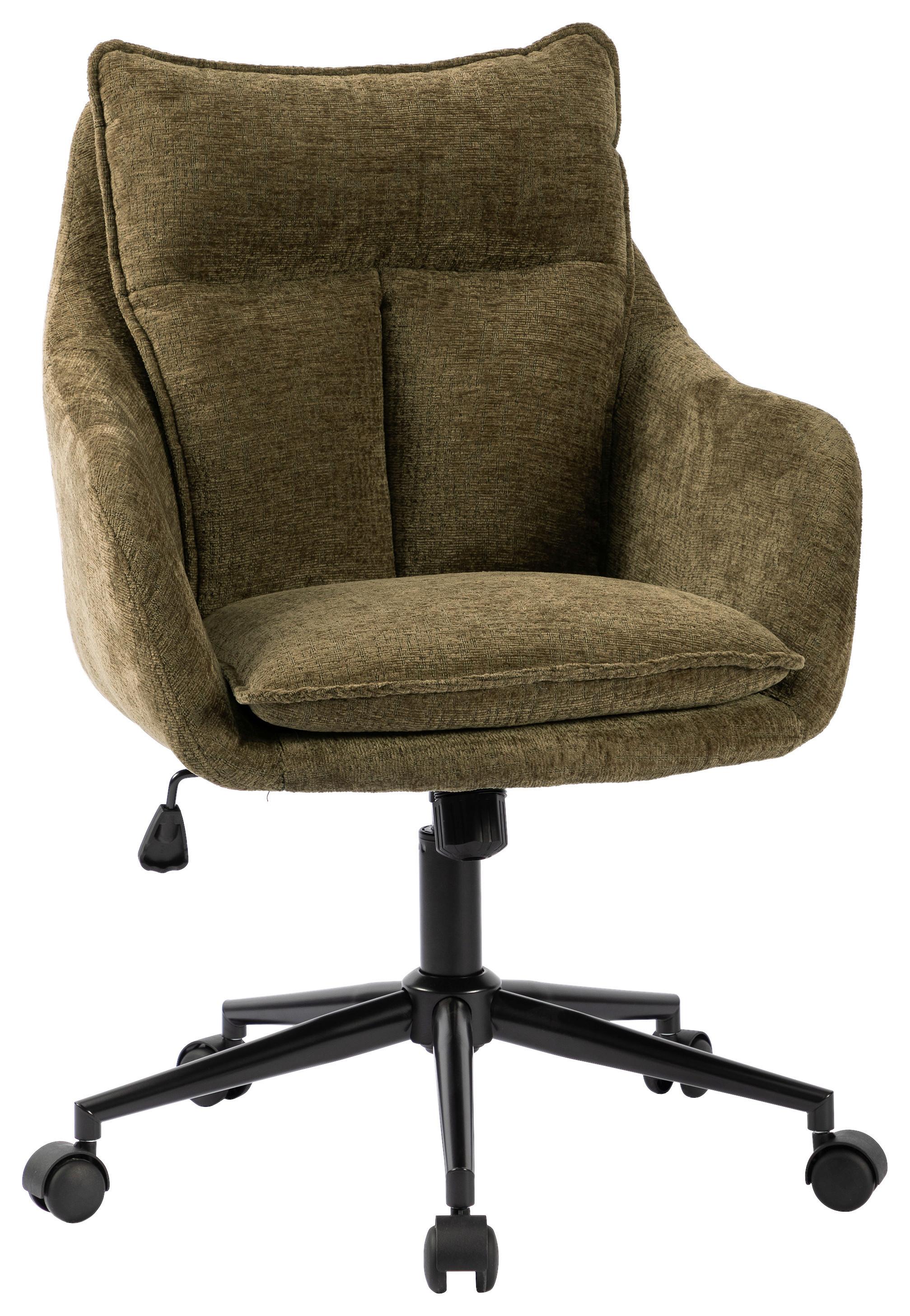 Drehstuhl Siena Grün B: 58 cm - Schwarz/Grün, MODERN, Kunststoff/Textil (58/85-93/58cm) - MID.YOU