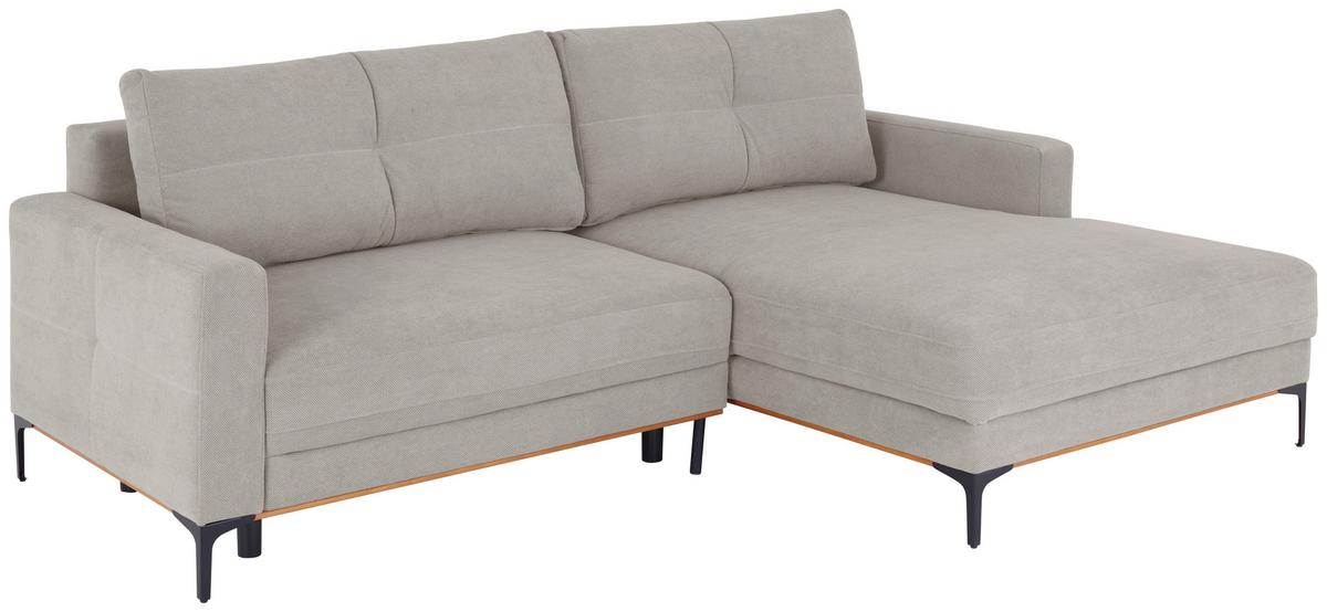 Rohová sedačka BERGAMO, pravá, béžová - černá/béžová, Moderní, kov/textil (238/162cm) - Ondega