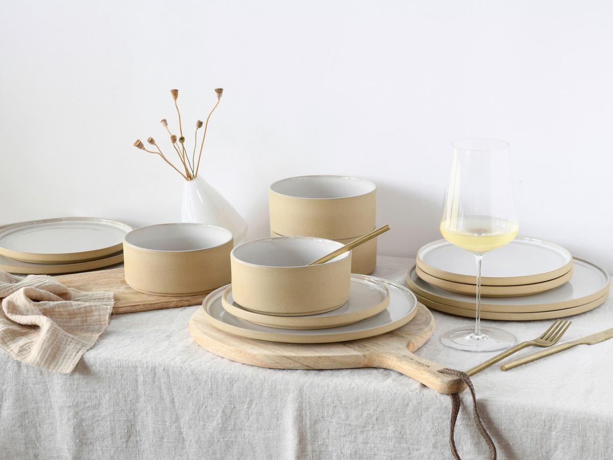 Müslischalenset Futuro Weiß, Beige L: 30,5 cm - Beige/Weiß, Basics, Keramik (30,5/30,5/10cm) - Creatable