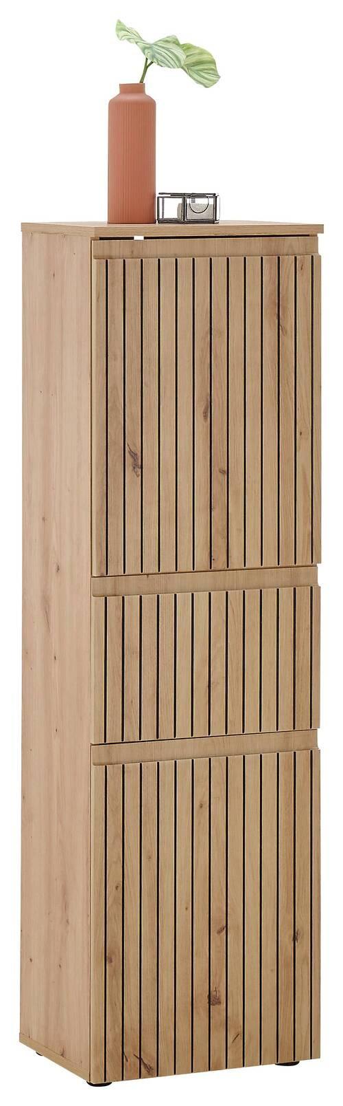 Midischrank Austin BxH: 40x135 cm Eiche Dekor - Schwarz/Eiche Artisan, MODERN, Holzwerkstoff (40/136/31cm) - MID.YOU