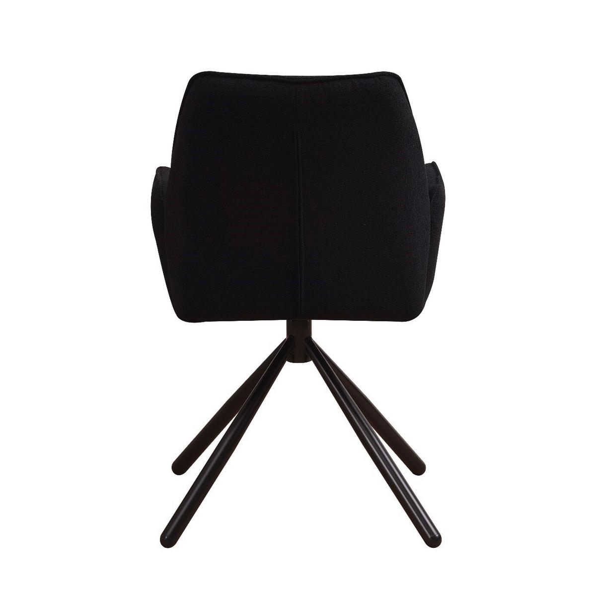 Armlehnstuhl Reims Schwarz Gepolstert 2er-Set - Schwarz, Design, Textil/Metall (56/97/52,5cm) - MID.YOU