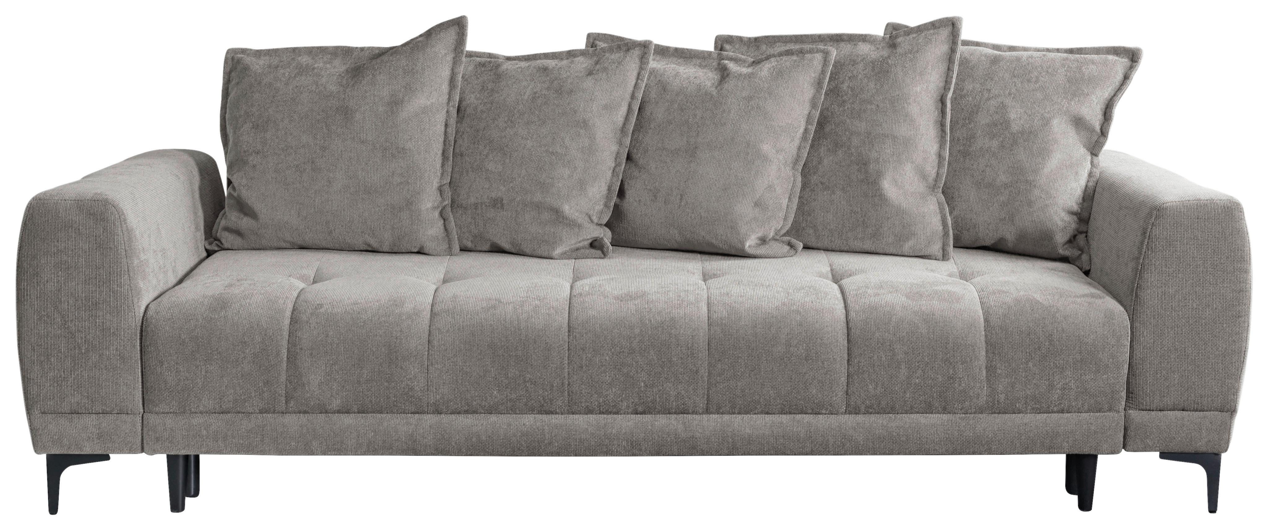 Schlafsofa Weronika, Grau B: 247 Cm - Schwarz/Grau, Design, Holz/Holzwerkstoff (247/94/90cm) - MID.YOU