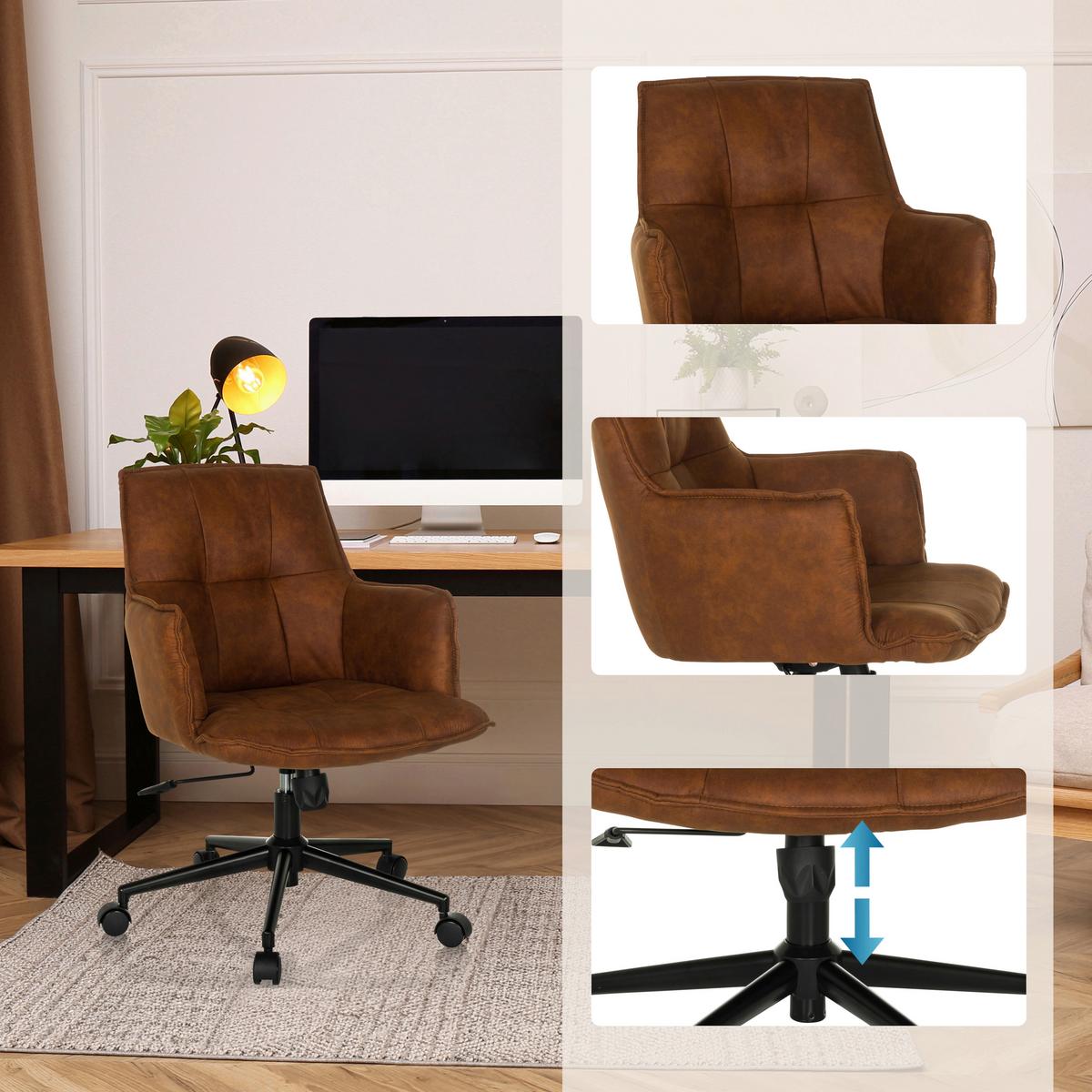DREHSTUHL Braun B: 54 cm - Schwarz/Braun, MODERN, Kunststoff/Textil (54/85/70cm) - MID.YOU