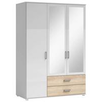Drehtürenschrank Mit Laden 125cm Ivar Weiß/eiche Dekor - Weiß/Sonoma Eiche, MODERN, Holzwerkstoff (125/190/51cm) - MID.YOU