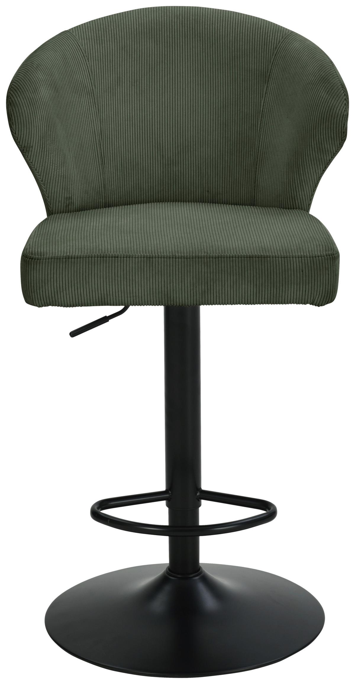 BAROVÁ ŽIDLE JANA - černá/zelená, Moderní, kov/dřevo (55/1160/58cm) - Based