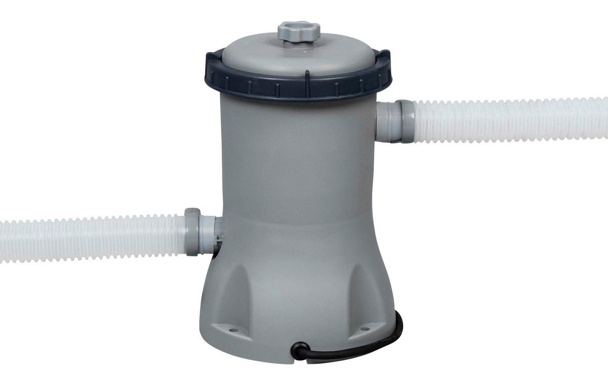 Aufstellpool Rund inkl. Pumpe D/H: 457x84 cm - Blau/Weiß, Kunststoff (457/84cm) - Bestway