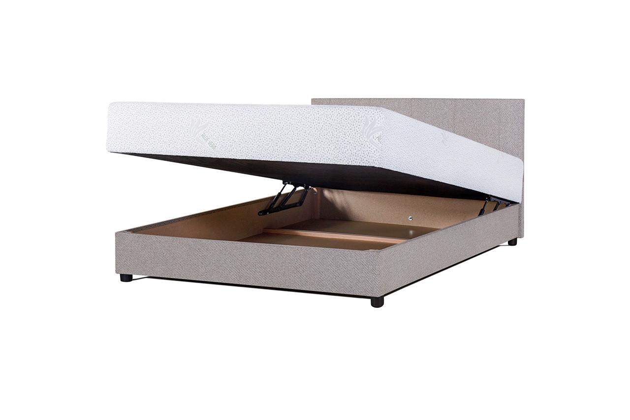 Kárpitozott Ágy Spina 140/200cm - szürkésbézs, Konventionell, faalapú anyag/textil (140/200cm)