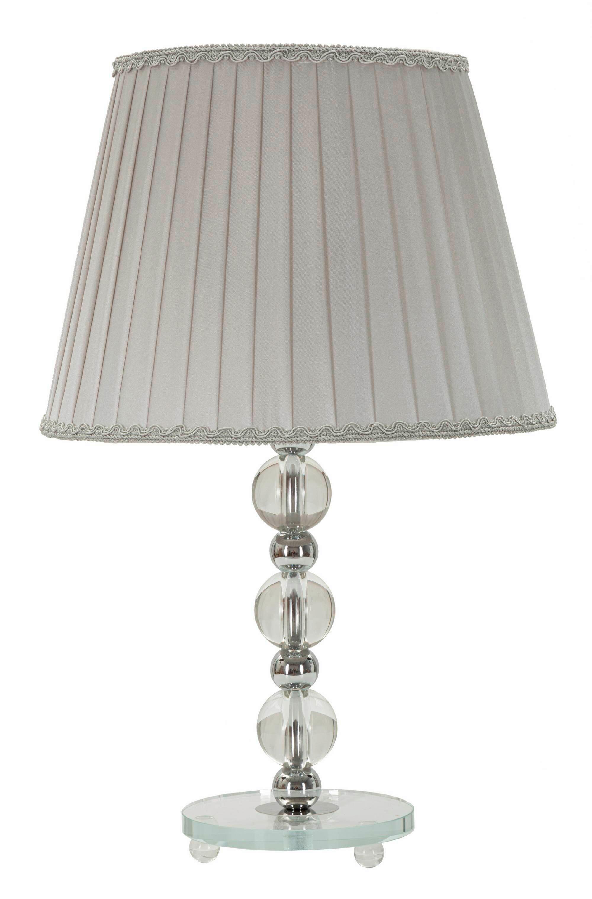 Tischleuchte Tolly Silberfarben B: 30 cm - Silberfarben, Basics, Glas/Textil (30/48/30cm)