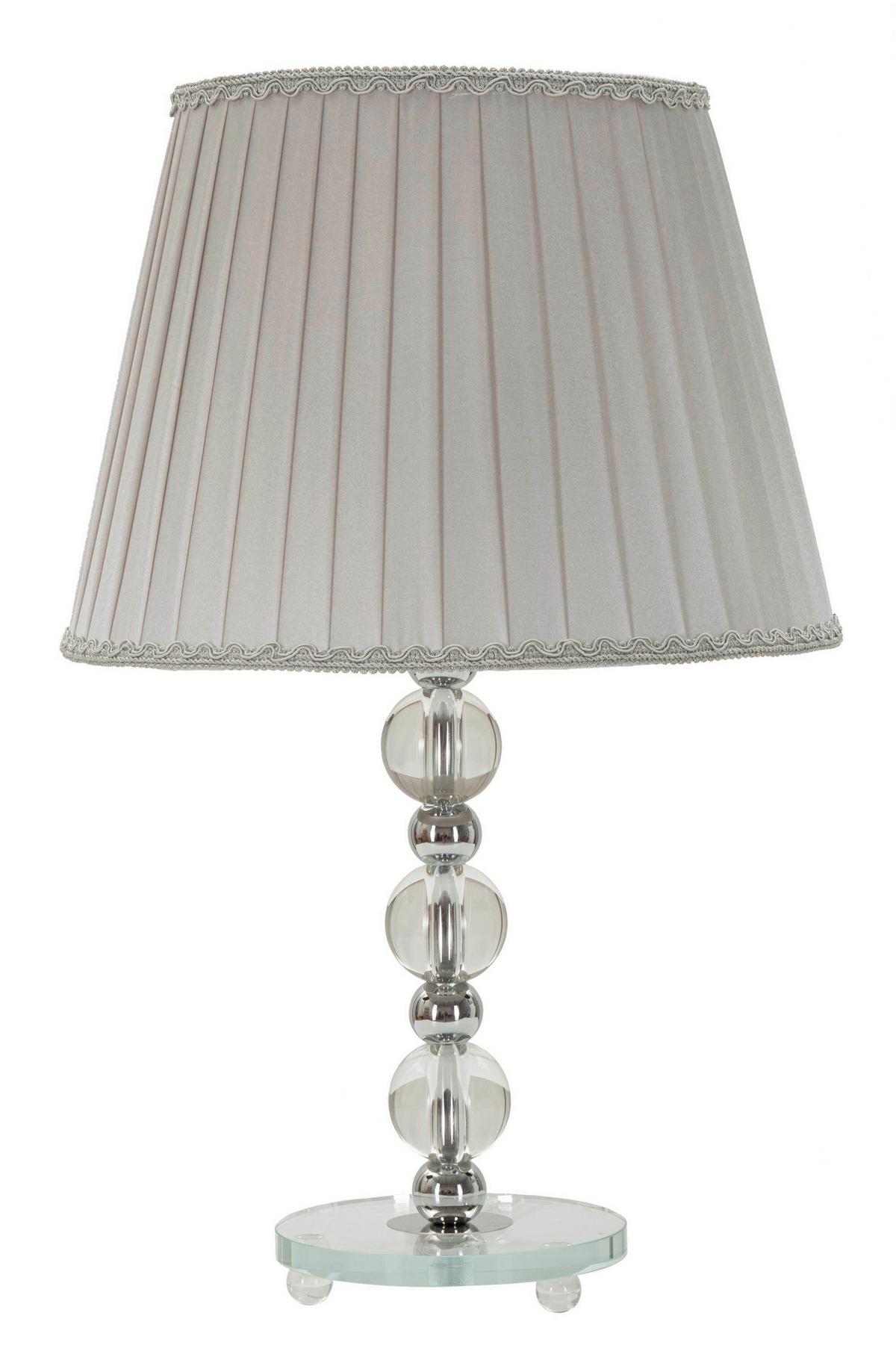 Tischleuchte Tolly Silberfarben B: 30 Cm - Silberfarben, Basics, Glas/Textil (30/48/30cm)