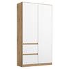 Drehtürenschrank Nidda Eiche Artisan/weiß B: 40 Cm - Weiß/Eiche Artisan, Basics, Holzwerkstoff (91/197/54cm) - Rauch Möbel