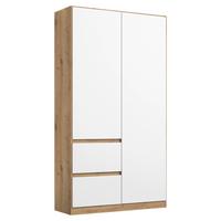 Drehtürenschrank Nidda Eiche Artisan/weiß B: 40 Cm - Weiß/Eiche Artisan, Basics, Holzwerkstoff (91/197/54cm) - Rauch Möbel