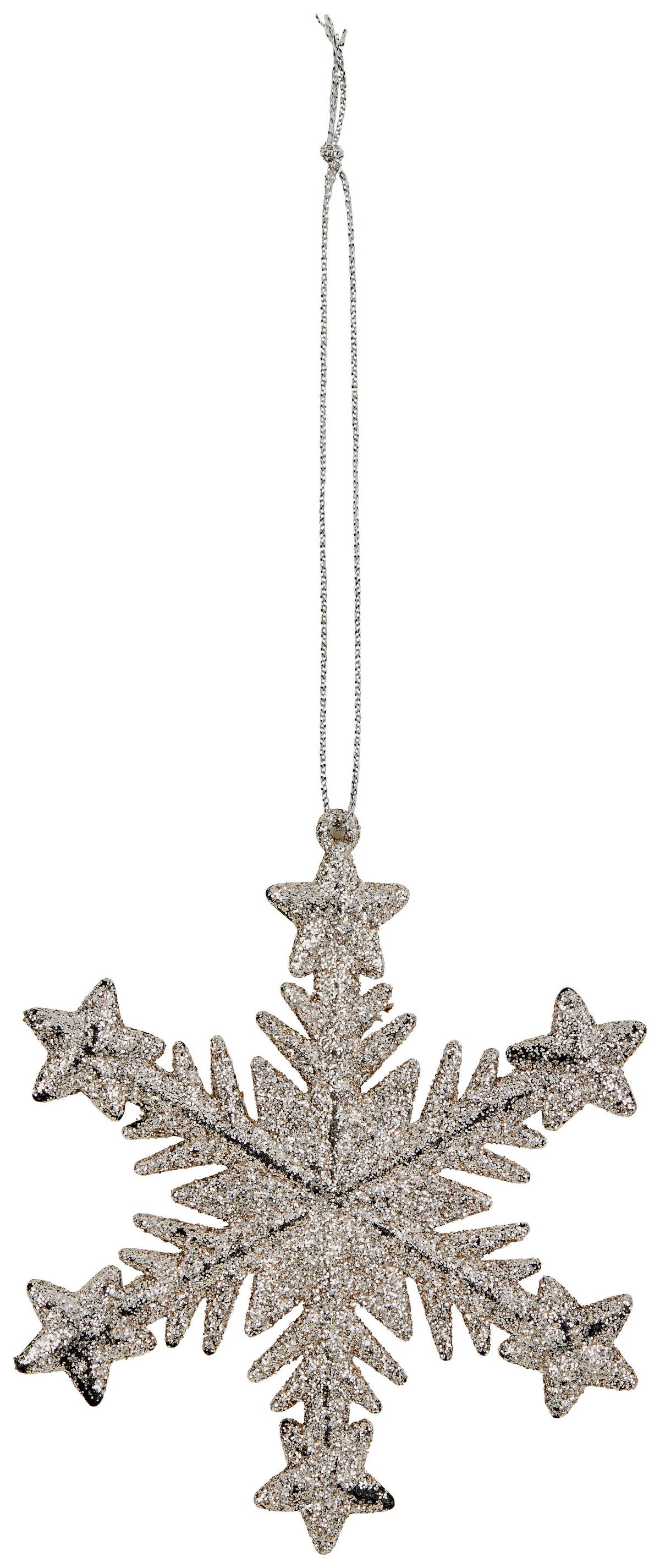 Függődísz Hópehely Hópehyely - Pezsgő/ezüstszínű, Basics, műanyag (10cm)