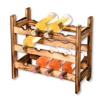 Weinregal Braun B: 49 cm - Braun, Basics, Holz (49/25/45cm) - Kesper