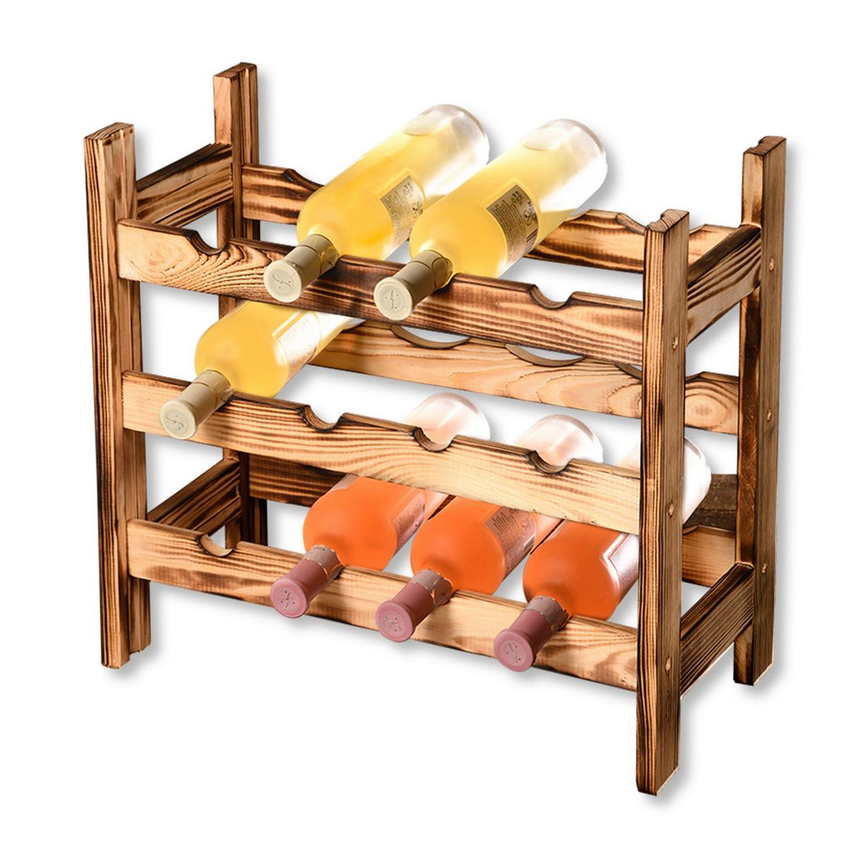 Weinregal Braun B: 49 cm - Braun, Basics, Holz (49/25/45cm) - Kesper