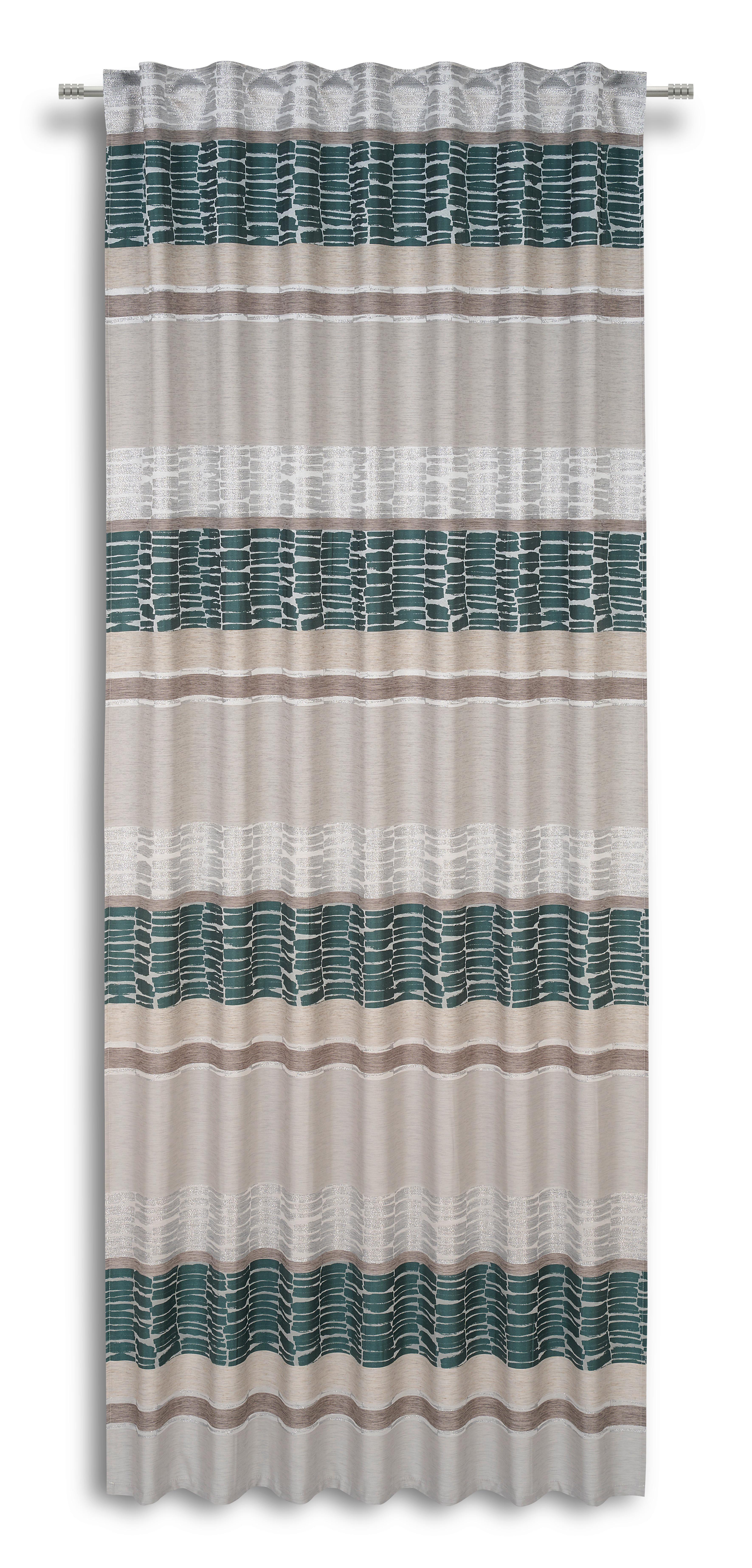 Vorhang mit Schlaufen und Band Palma 140x245 cm Petrol - Petrol, MODERN, Textil (140/245cm) - Luca Bessoni