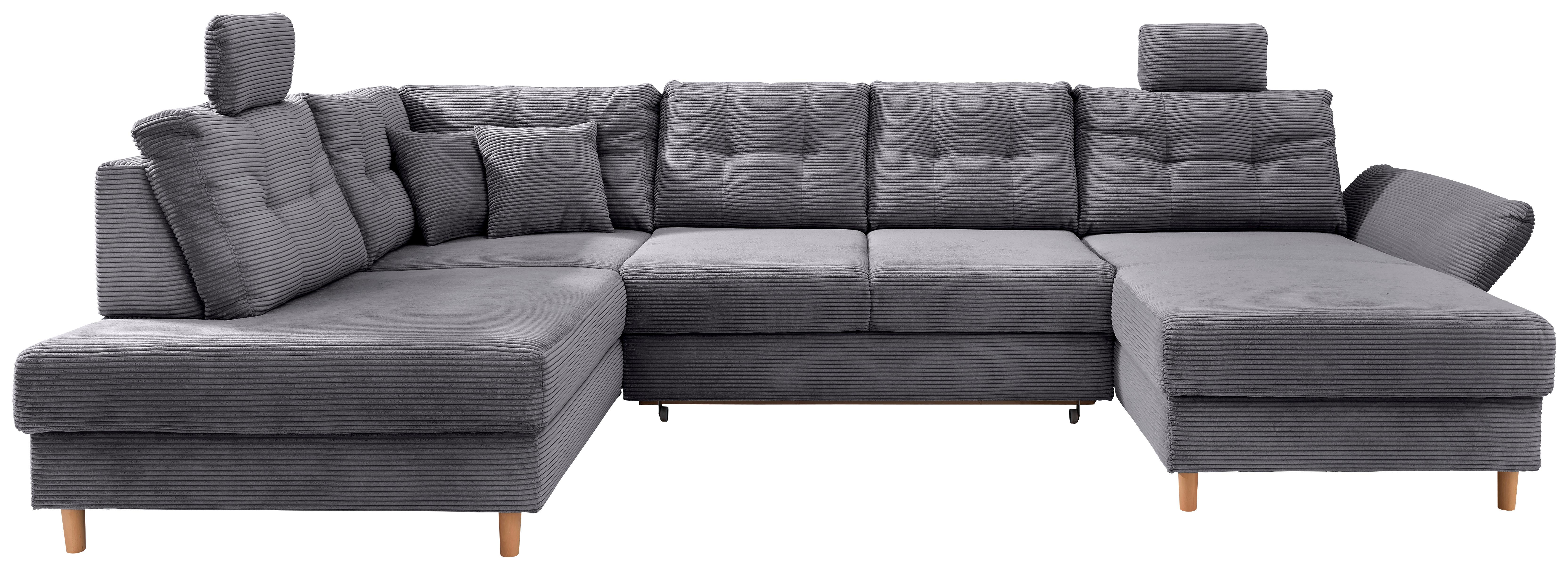 Wohnlandschaft Brizzini Grau S: 206x228x352 Cm - Naturfarben/Grau, MODERN, Textil (206/338-352/176cm) - Livetastic