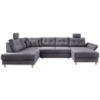 Wohnlandschaft Brizzini Grau S: 206x228x352 Cm - Naturfarben/Grau, MODERN, Textil (206/338-352/176cm) - Livetastic