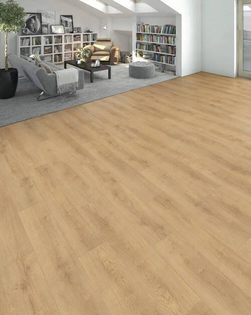 Laminatboden La Eiche Scarpa Natur  Matt - Eichefarben, Basics, Holzwerkstoff (19.3/128.2cm) - Living by HARO