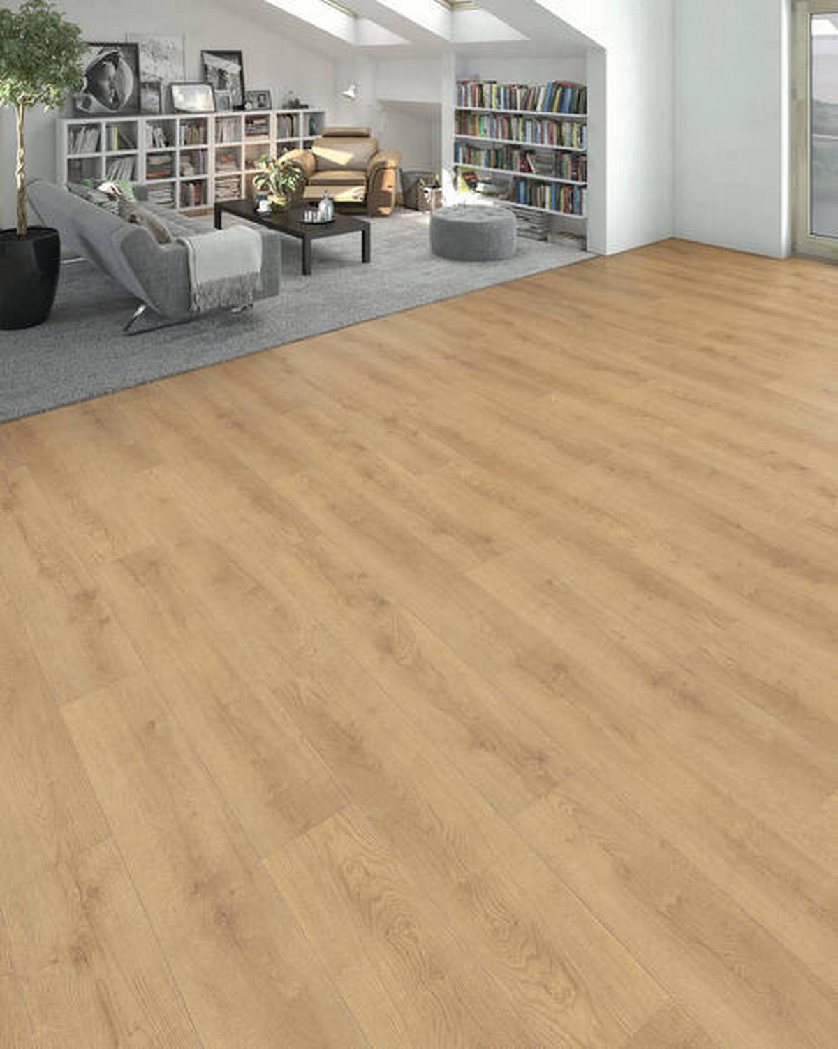 Laminatboden La Eiche Scarpa Natur  Matt - Eichefarben, Basics, Holzwerkstoff (19.3/128.2cm) - Living by HARO