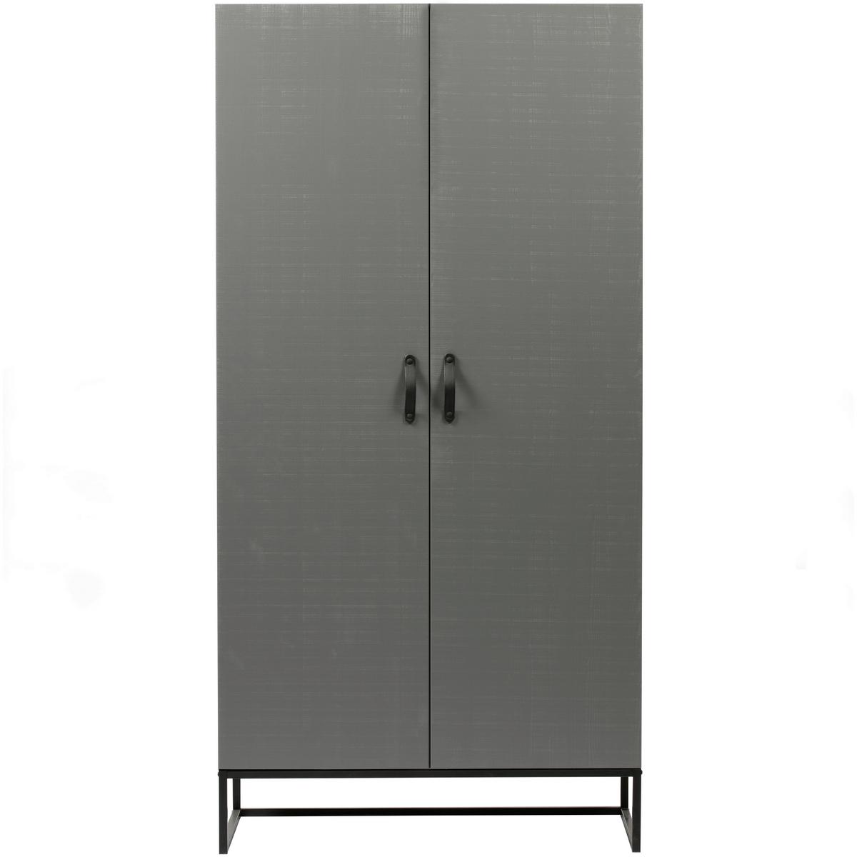Drehtürenschrank Morris, Grau/schwarz B: 100 Cm - Grau, Design, Holz (100/195/53cm) - Livetastic