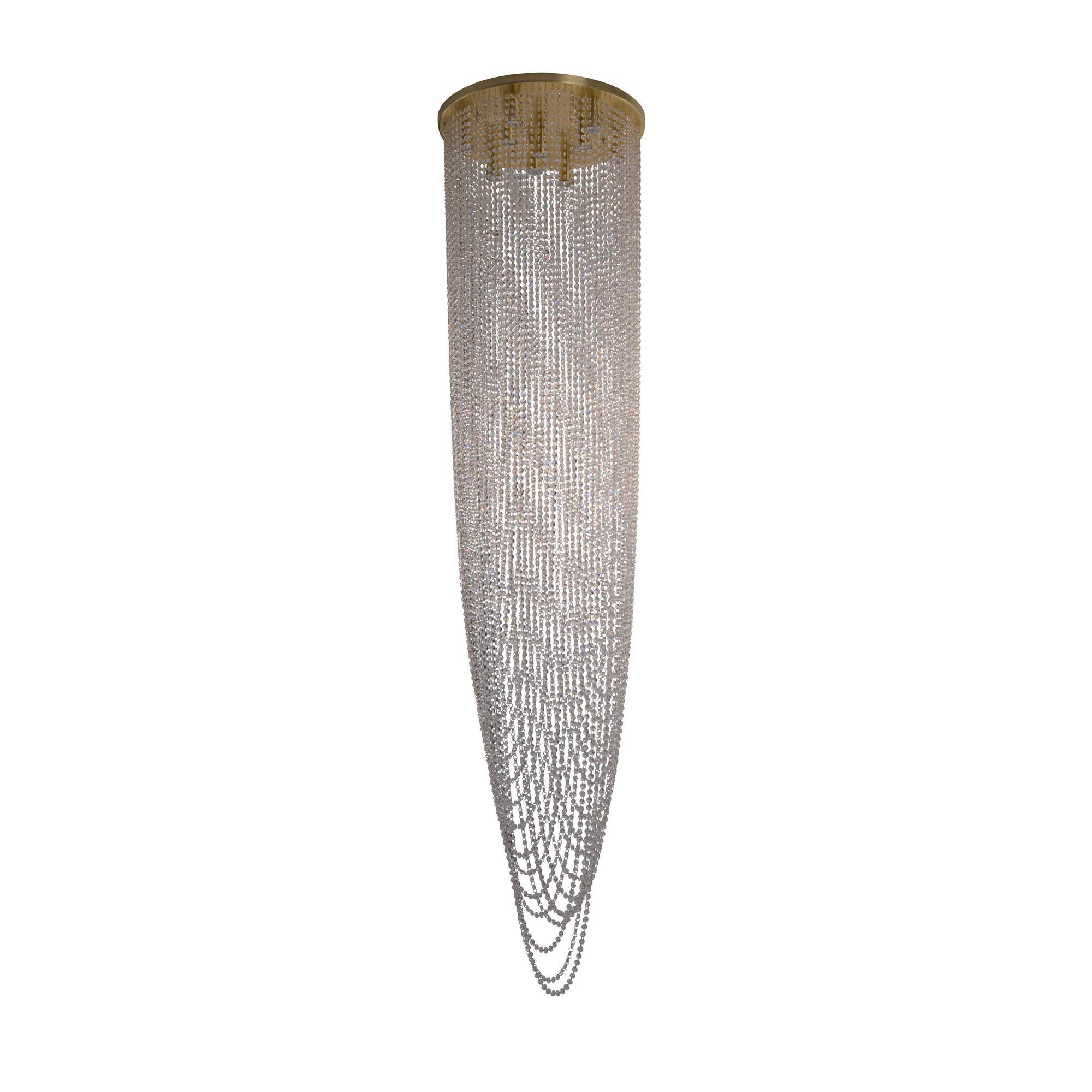 Függőlámpa 10883-10sb Swoop - sárgarézszínű/áttetsző, Lifestyle, üveg/fém (65/250cm) - Searchlight