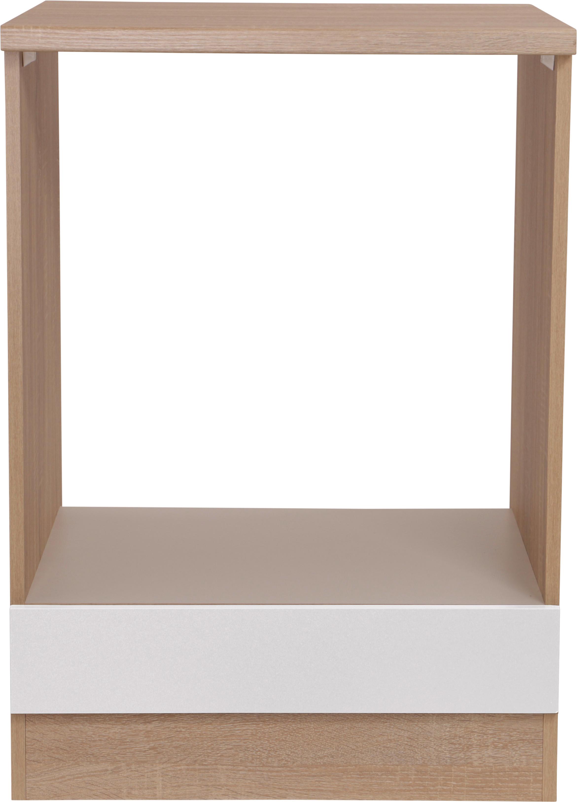 Herdumbauschrank Merle Weiß, Eiche Dekor B:60cm - Eichefarben/Weiß, Basics, Holzwerkstoff (60/84,8/60cm) - Respekta