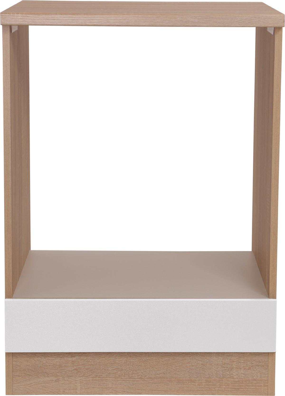 Herdumbauschrank Merle Weiß, Eiche Dekor B:60cm - Eichefarben/Weiß, Basics, Holzwerkstoff (60/84,8/60cm) - Respekta